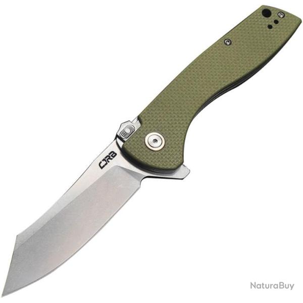 Couteau CJRB Kicker Flipper Green Manche G10 Lame Tanto Reverse Acier D2 Recoil-Lock Clip J1915GN