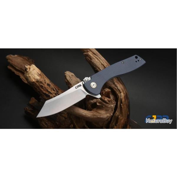 Couteau CJRB Kicker Flipper Blue Manche G10 Lame Tanto Reverse Acier D2 Recoil-Lock Clip J1915BU