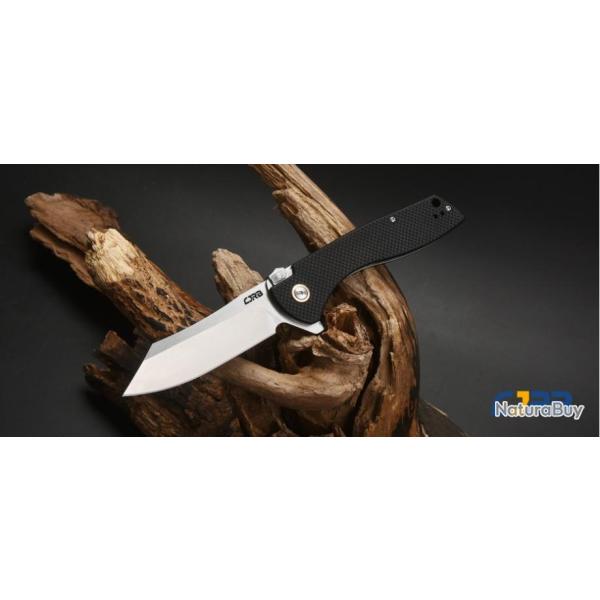 Couteau CJRB Kicker Flipper Black Manche G10 Lame Tanto Reverse Acier D2 Recoil-Lock Clip J1915BK