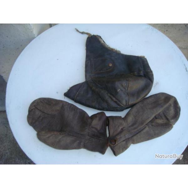 Capuchon, cuir moto ,moufle