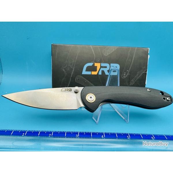 Couteau CJRB Small Feldspar Black Lame Acier D2 Manche G10 LinerLock Clip J1912SBKC