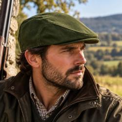 Casquette Plate Moleskine Vert Olive
