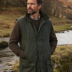 Gilet Huil&eacute; Vert olive