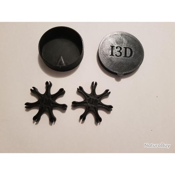 Boite avec 6 �toiles porte amorces 7 branches pour revolver poudre noire (Distributeur d'amorce)