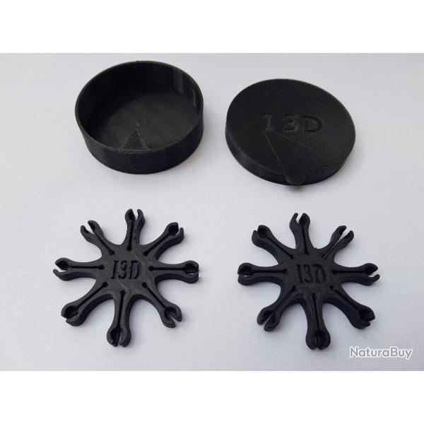 Boite avec 2 �toiles porte amorces 8 branches pour revolver poudre noire (Distributeur d'amorce)