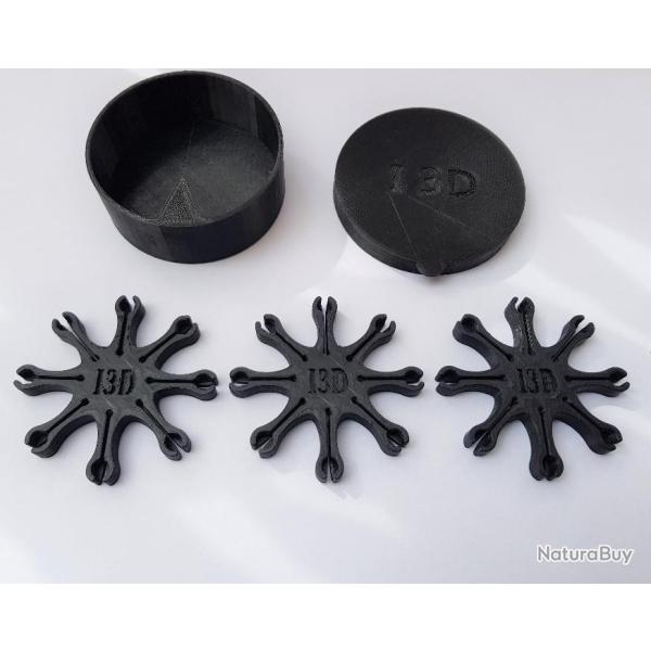 Boite avec 3 �toiles porte amorces 8 branches pour revolver poudre noire (Distributeur d'amorce)