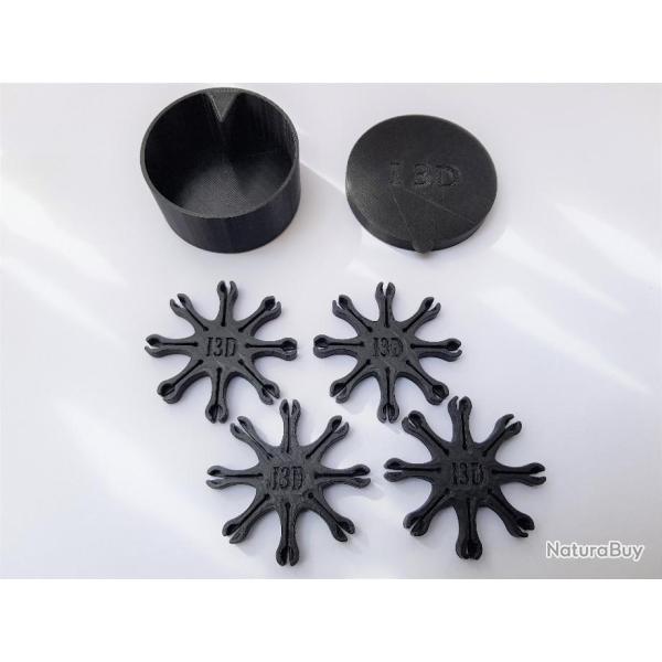 Boite avec 4 �toiles porte amorces 8 branches pour revolver poudre noire (Distributeur d'amorce)