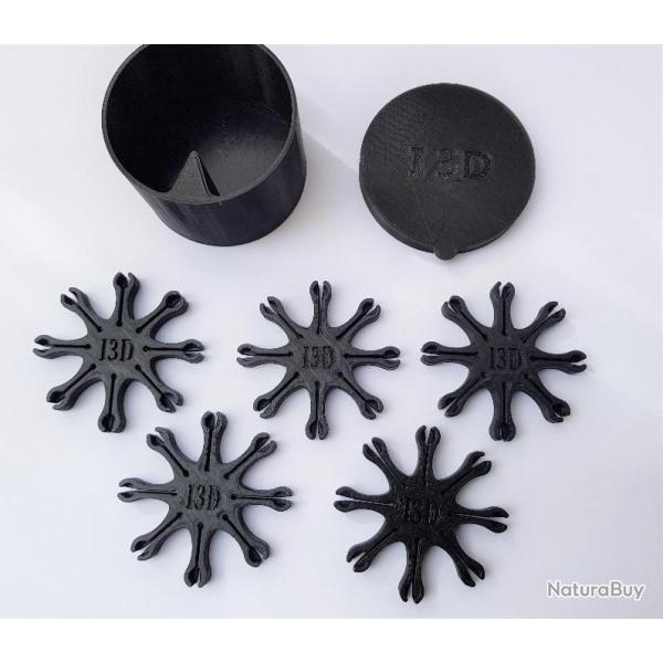 Boite avec 5 �toiles porte amorces 8 branches pour revolver poudre noire (Distributeur d'amorce)