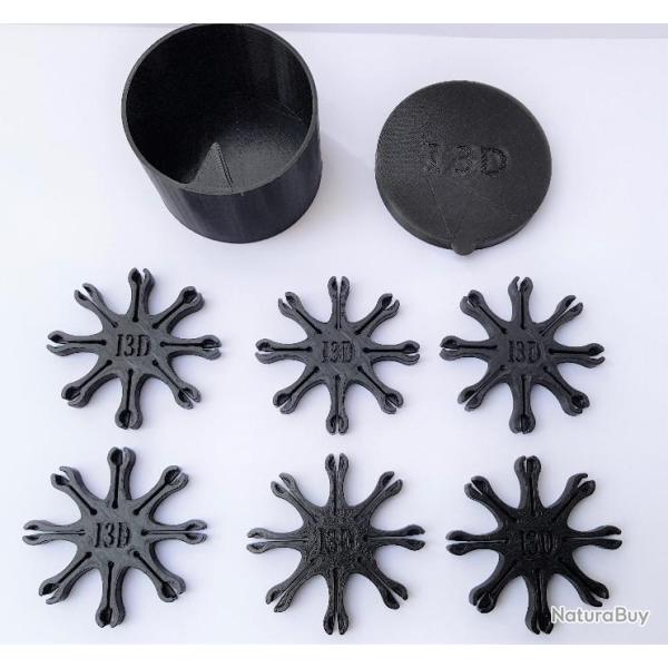 Boite avec 6 �toiles porte amorces 8 branches pour revolver poudre noire (Distributeur d'amorce)