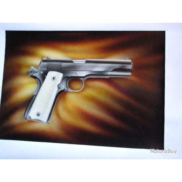 Reprsantation a encadrer d'un pistolet type COLT 45 (SEF 2)