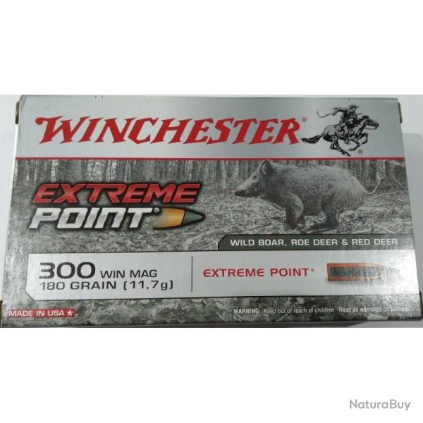 Munitions WINCHESTER calibre 300 Win Mag Extreme Point 180gr - 11.7g x20