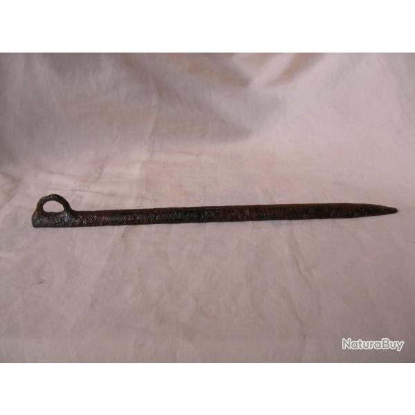 WW1 ALLEMAGNE SARDINE/ PIQUET DE TENTE MILITAIRE ALLEMANDE EN MTAL 100 % TERRAIN WW1 26 CM