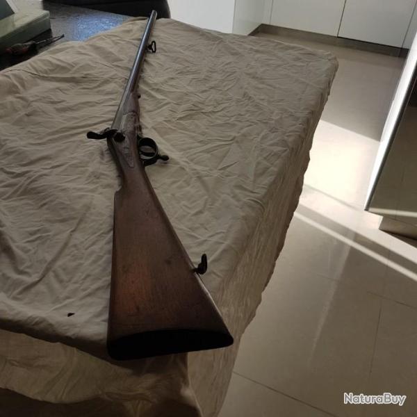fusil  monocanon a broche  canon basculant  stephanois  en calibre  24