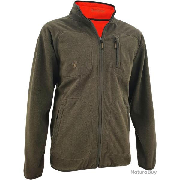 Veste polaire r�versible Michael (Couleur: Brun/orange fluo, Taille: 3XL)
