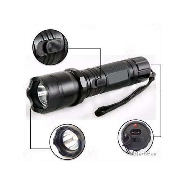 SHOCKER Electrique Lampe TASER DEFENSE 1101 1.000.000 VOLTS + CABLE + BOITE