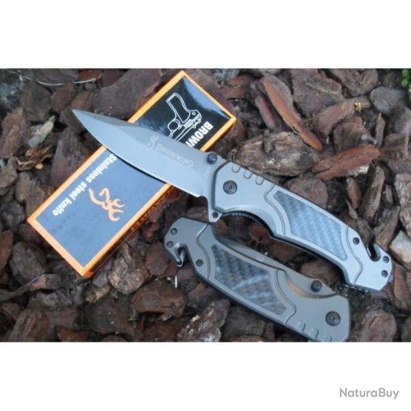 Couteau De Sauvetage Lame Acier 10 cm Manche Acier/R�sine 13 cm Outdoor