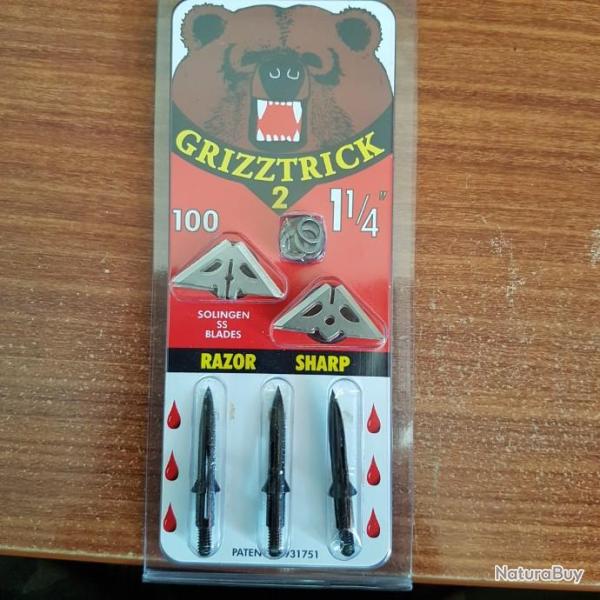 LAMES SLICK TRICK GRIZZ TRICK V2 - 1"1/4 - 100Gr (par 3)
