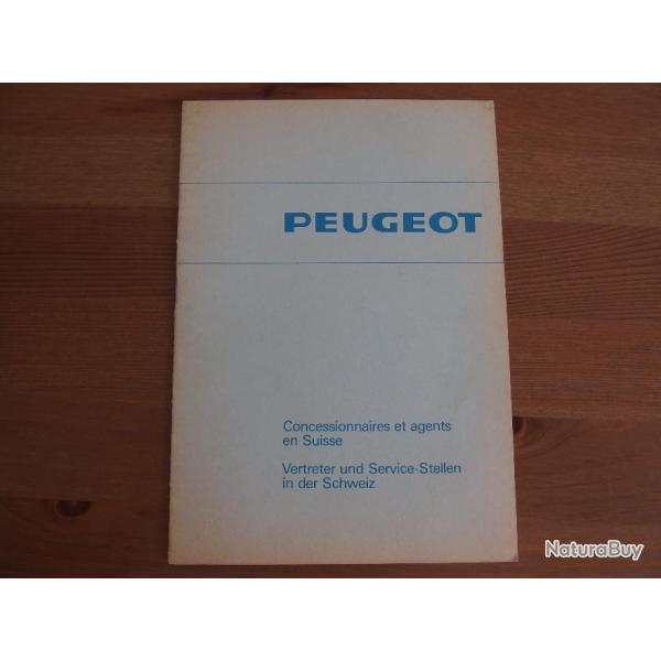 Livret Peugeot concessionnaires et agents en Suisse