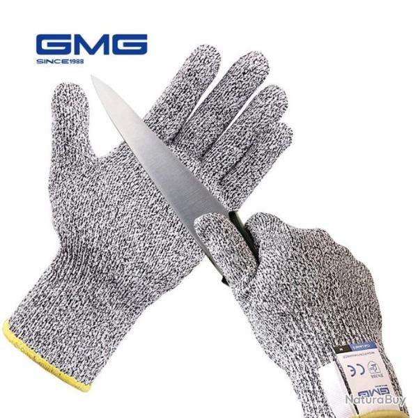 Gants Anti-coupure GMG Gris Noir HPPE EN388 ANSI s�curit� bricolage taille L