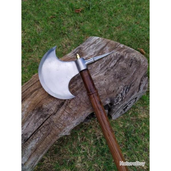 JOLIE Hache de Guerre de 76.2 cm Manche en Bois avec incrustations clout�es