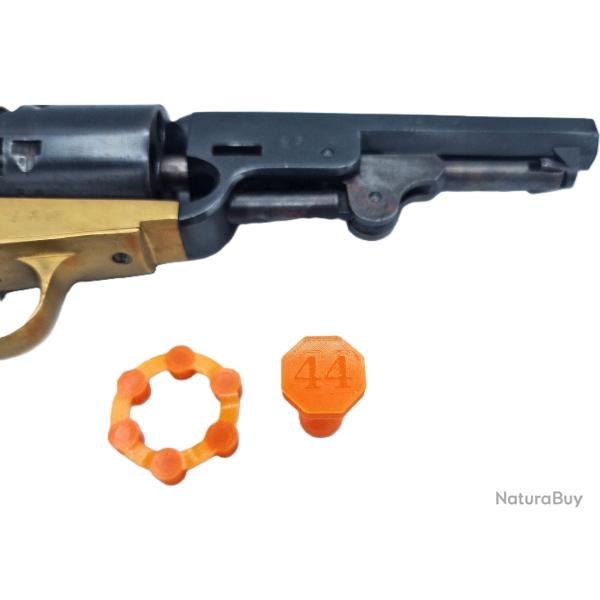 Bouchon et prot�ge barillet de mise en s�curit� Colt 1860 Calibre 44 Poudre Noire
