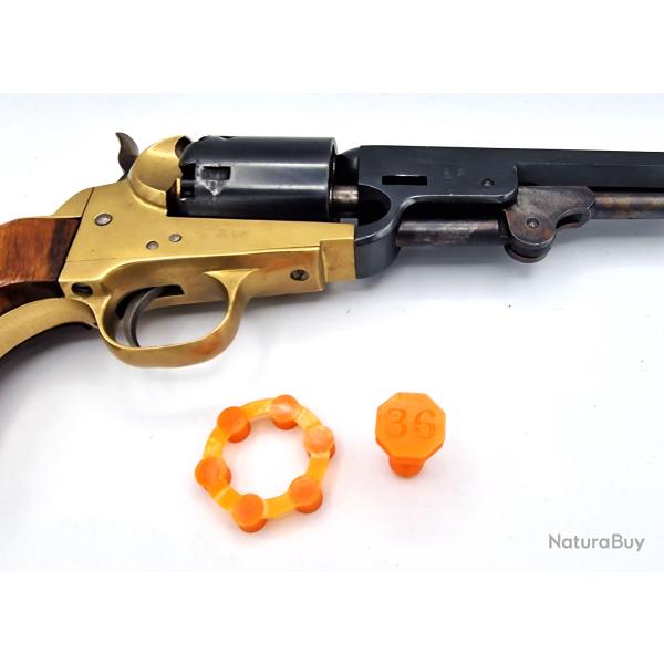 Bouchon et prot�ge barillet de mise en s�curit� Colt 1851 Calibre 36 Poudre Noire