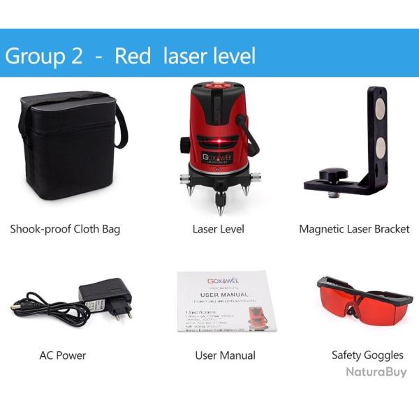 Niveau Laser Rotatif 360 Auto Nivelant 5 LIGNES 6 POINTS, Modele: GROUP 2