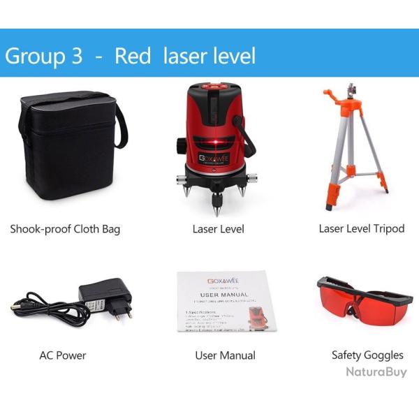Niveau Laser Rotatif 360 Auto Nivelant 5 LIGNES 6 POINTS, Modele: GROUP 3