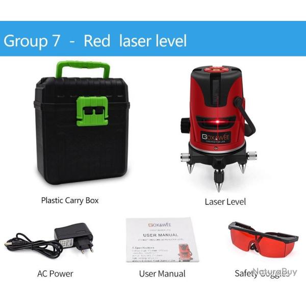 Niveau Laser Rotatif 360 Auto Nivelant 5 LIGNES 6 POINTS, Modele: GROUP 7