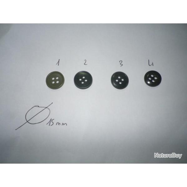 5 BOUTONS ARMEE FRANCAISE  POUR CHEMISE  diam 15mm
