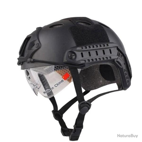 Casque de Vitesse avec Lunettes Couleur  Noir LIVRAISON GRATUITE !!