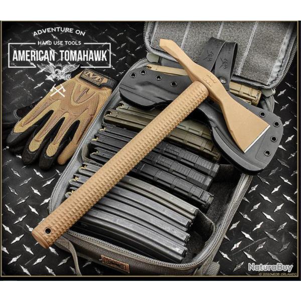 Hachette American Tomahawk Model 1 Tomahawk Coyote Acier Carbone 1060 Etui Kydex Made USA ATC810706