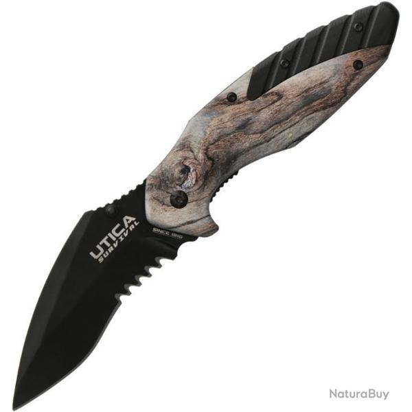 Couteau Utica Dark Sky II Lame Acier 8Cr13MoV Manche Camo Linerlock Clip UTK911310CP