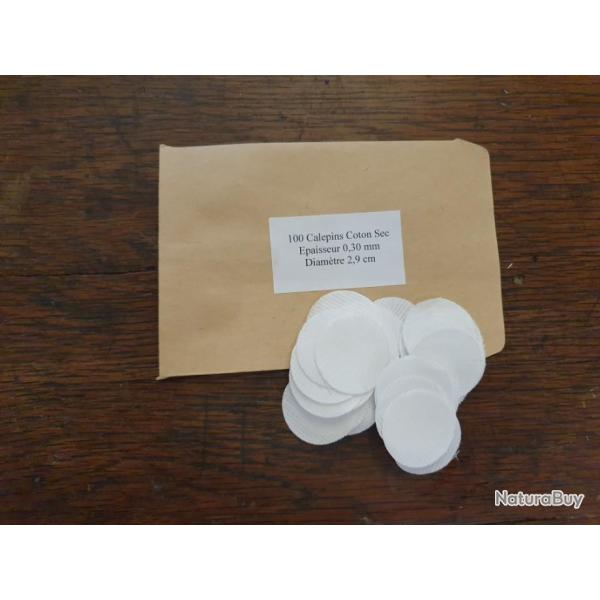 100 Calepins coton - calibre 40 � 49 - Diam�tre 2,9 cm - �paisseur 0,30 mm