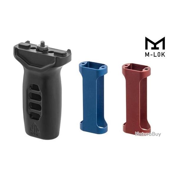 Grip Super slim M-LOK avec inserts rouge et bleu