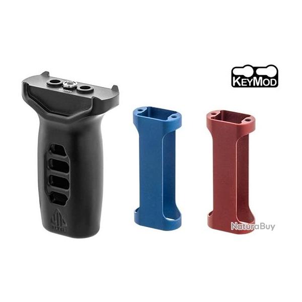 Grip Super slim Keymod avec inserts bleue et rouge
