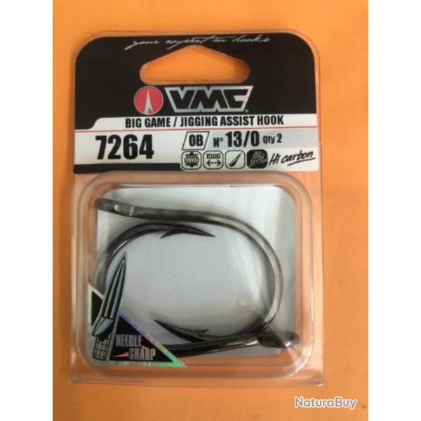 2 hame�on simple 13/0 r�f 7264 bn p�che mer pour jig  VMC