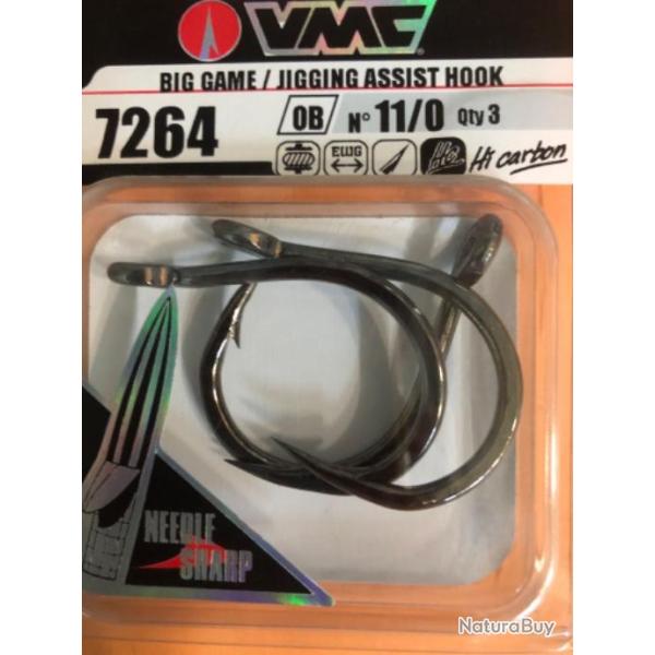 3 hame�on simple 11/0 r�f 7264 bn p�che mer pour jig  VMC