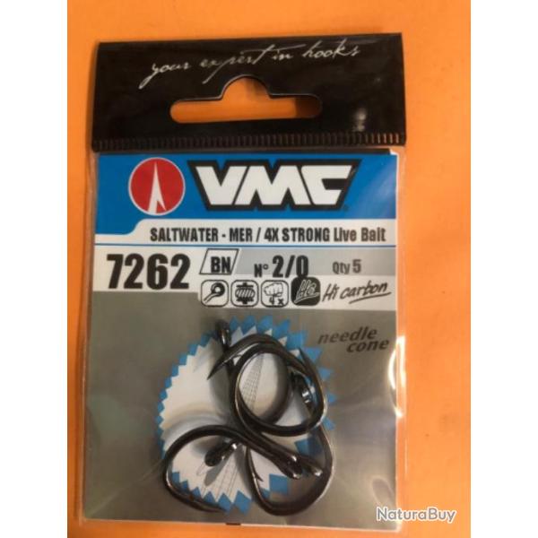 5 hameon simple 2/0 rf 7262 bn pche mer VMC