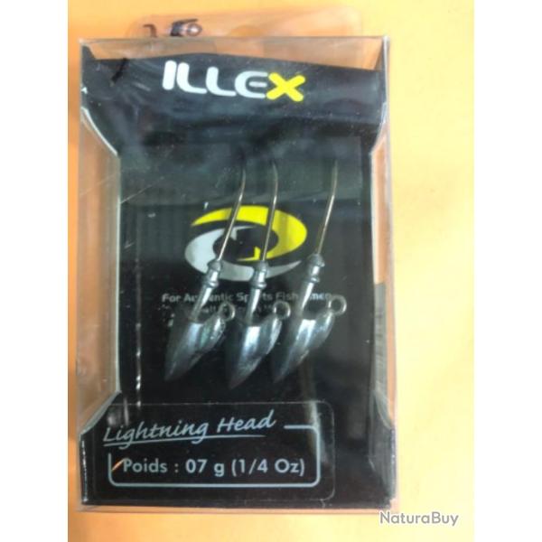 3 t�te plomb�e 7 gr  illex lightning jig head p�che carnassier