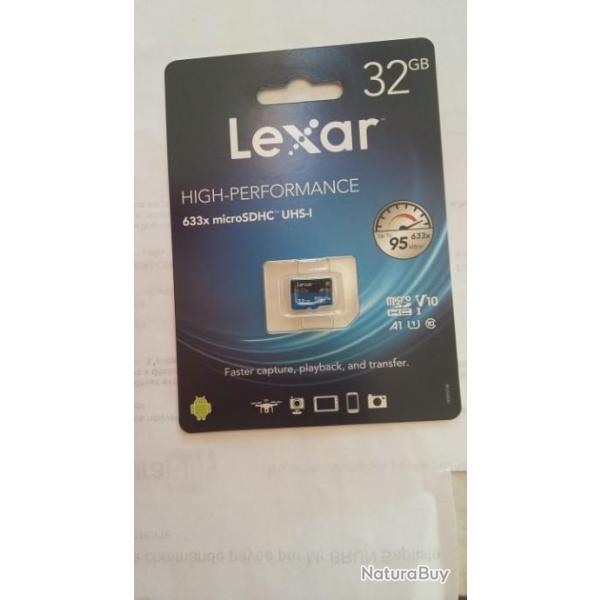 CARTE Micro SD 32 GO pour CAMERA de SURVEILLANCE, PIEGE PHOTO INFRAROUGE et autres