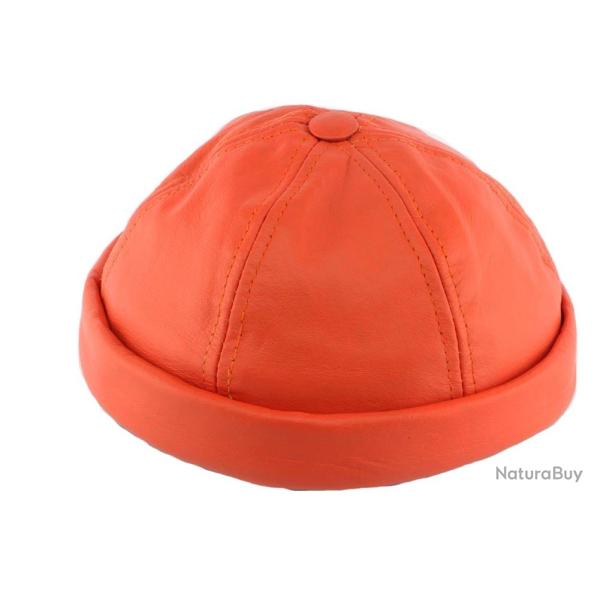 Bonnet docker Cuir Orange Aussie Apparel Taille unique Orange