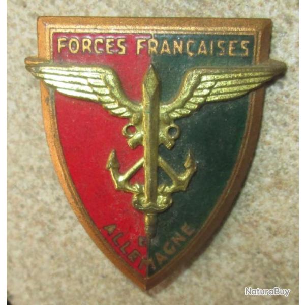 Forces Fran�aises en ALLEMAGNE, �mail, dos guilloch�