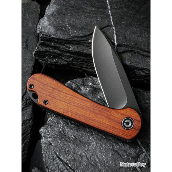 Couteau Civivi Elementum Wood Lame Acier D2 Manche Cuibourtia Linerlock Clip CIVC907U