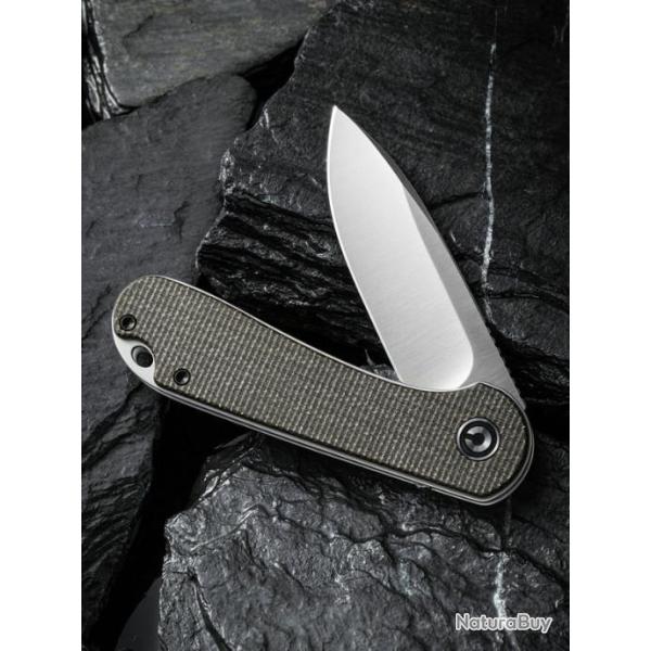 Couteau Civivi Elementum Dark Green Lame Acier D2 Manche Micarta Linerlock Clip CIVC907T