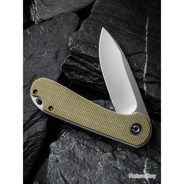Couteau Civivi Elementum Olive Lame Acier D2 Manche Micarta Ball Bearing CIVC907S