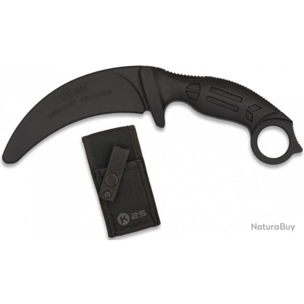 Couteau d'entra�nement incurv� caoutchouc K25 NOIR