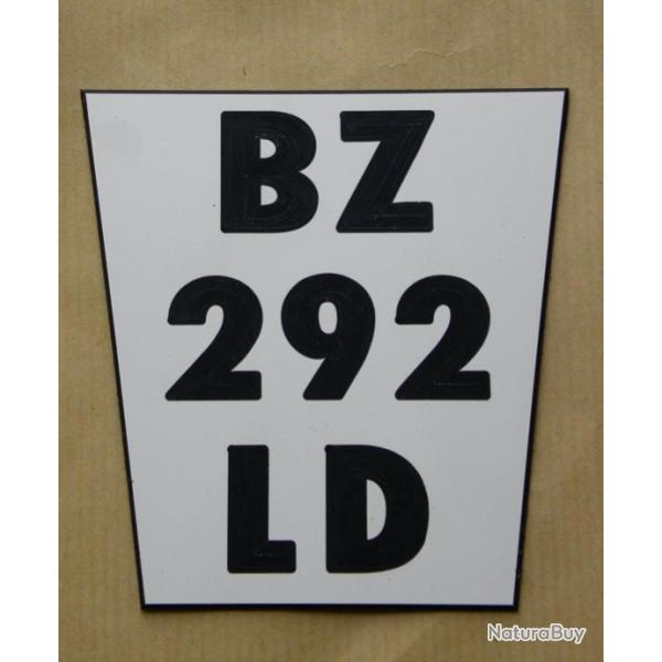 plaque grave style immatriculation ft 8,5x9 cm Trapzoidale moto tout terrain KTM