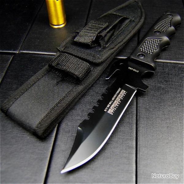 Couteau DROIT TACTIQUE  24.9CM LIVRAISON GRATUITE !!