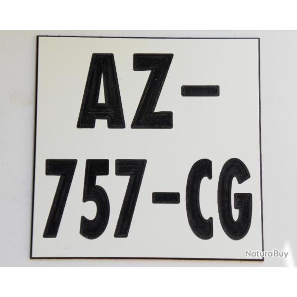 plaque grave style immatriculation format 10x10 moto tout terrain